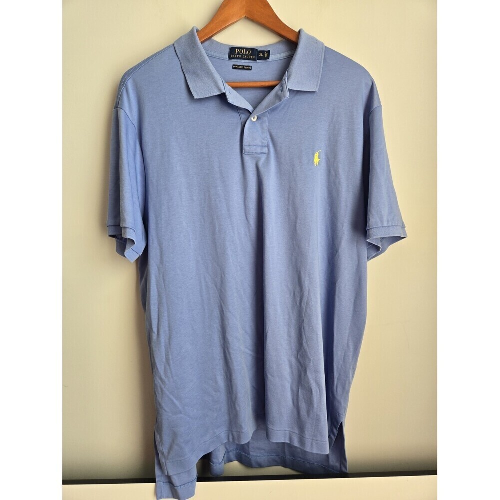Polo Ralph Lauren Mens XL Pima Soft Touch Polo Shirt Blue Short Sleeve Casual
